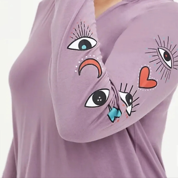 Torrid Purple Super Soft Magic Eyes Heart Moon Lightning Bolt Hoodie Siz… - Picture 2 of 6